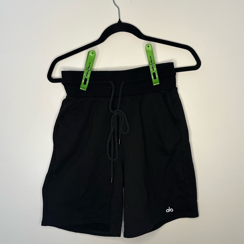 Alo Women's Black Drawstring Athletic Shorts